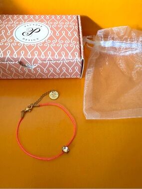 Plunder Elayna Pink Cord Bracelet Rhinestone Detail Minimalist & Adjustable New